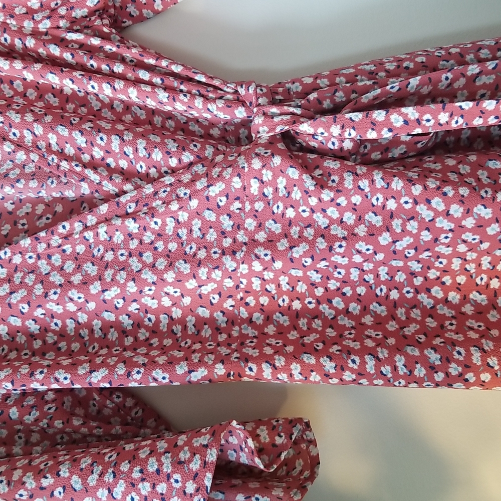 Pink Floral Wrap Dress Charlotte Russe Size Large - Picture 3 of 7